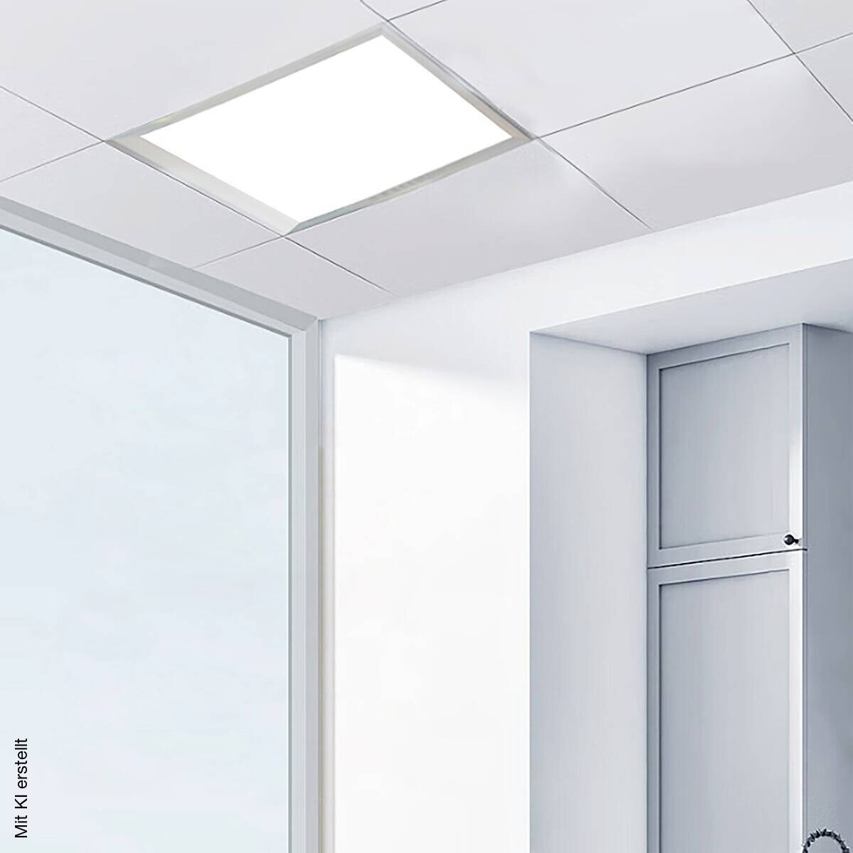 POCOline Deckenpanel Plano weiß silber Kunststoff Aluminium B/H/L: ca. 30x7x30 cm