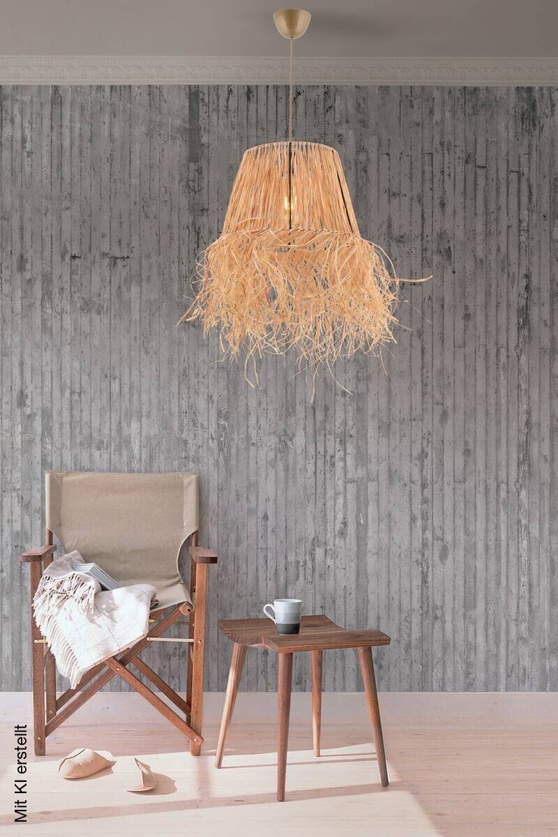 Pendelleuchte beige Metall B/H/T/L: ca. 20x70x20x30 cm E27 1 Brennstellen