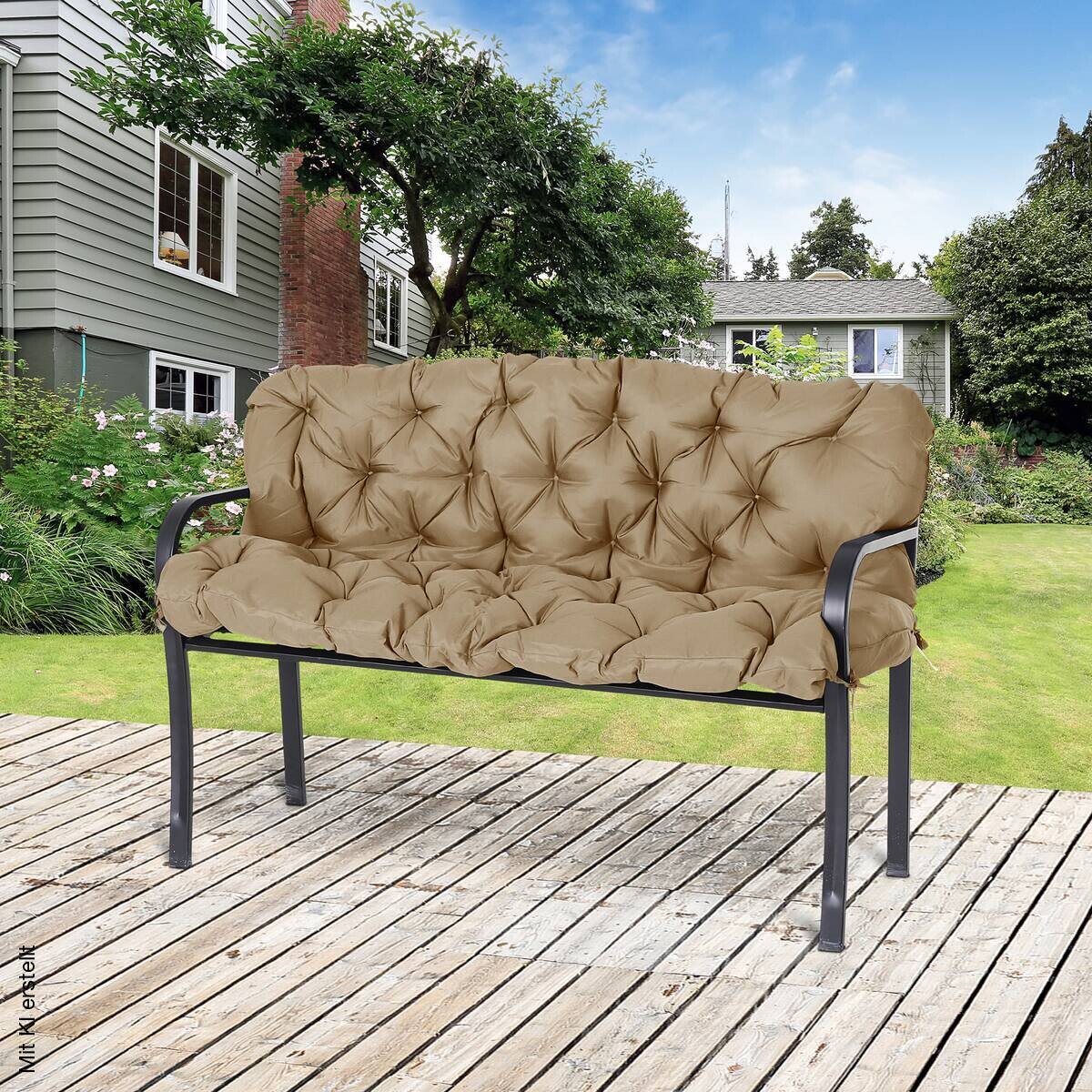 Outsunny Bankauflage khaki Schaumstoff B/H/L: ca. 98x8x150 cm