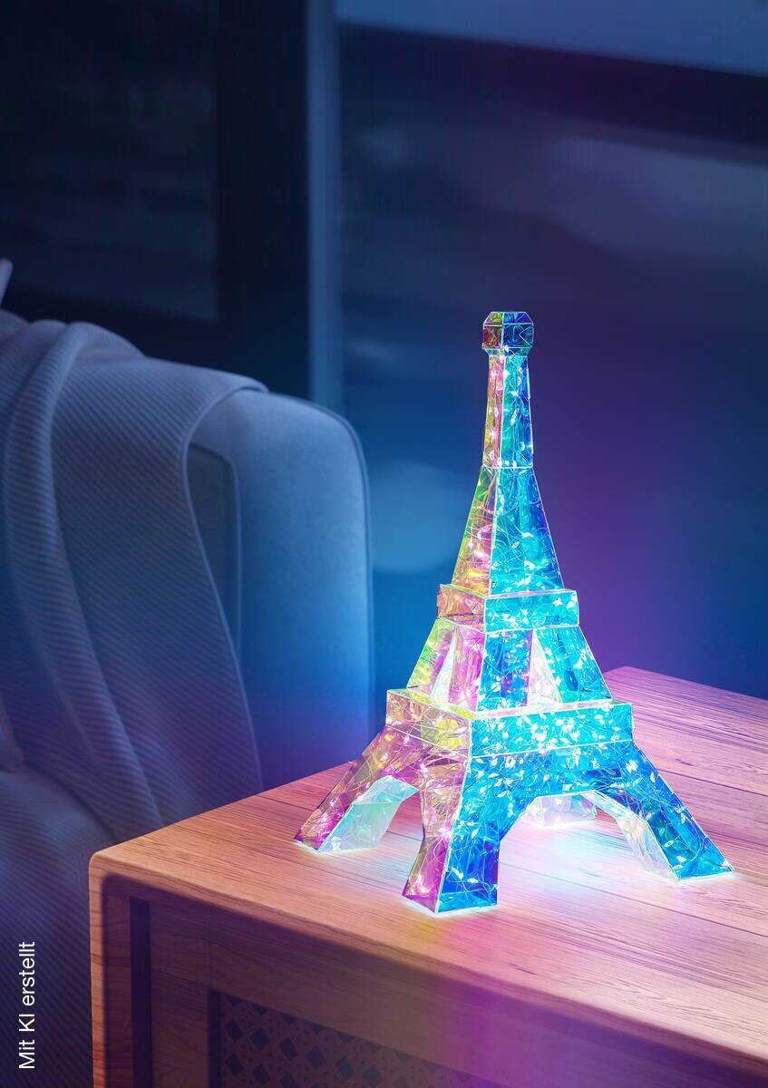 Nolo LED-Dekoleuchte Eiffelturm transparent