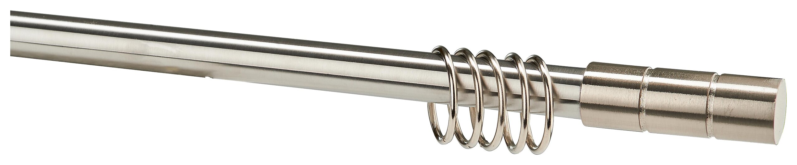 Boviva Stilgarnituren Zylinder Edelstahloptik Metall D: ca. 1,9 cm ausziehbar von ca. 130 bis 240 cm 2 Läufe