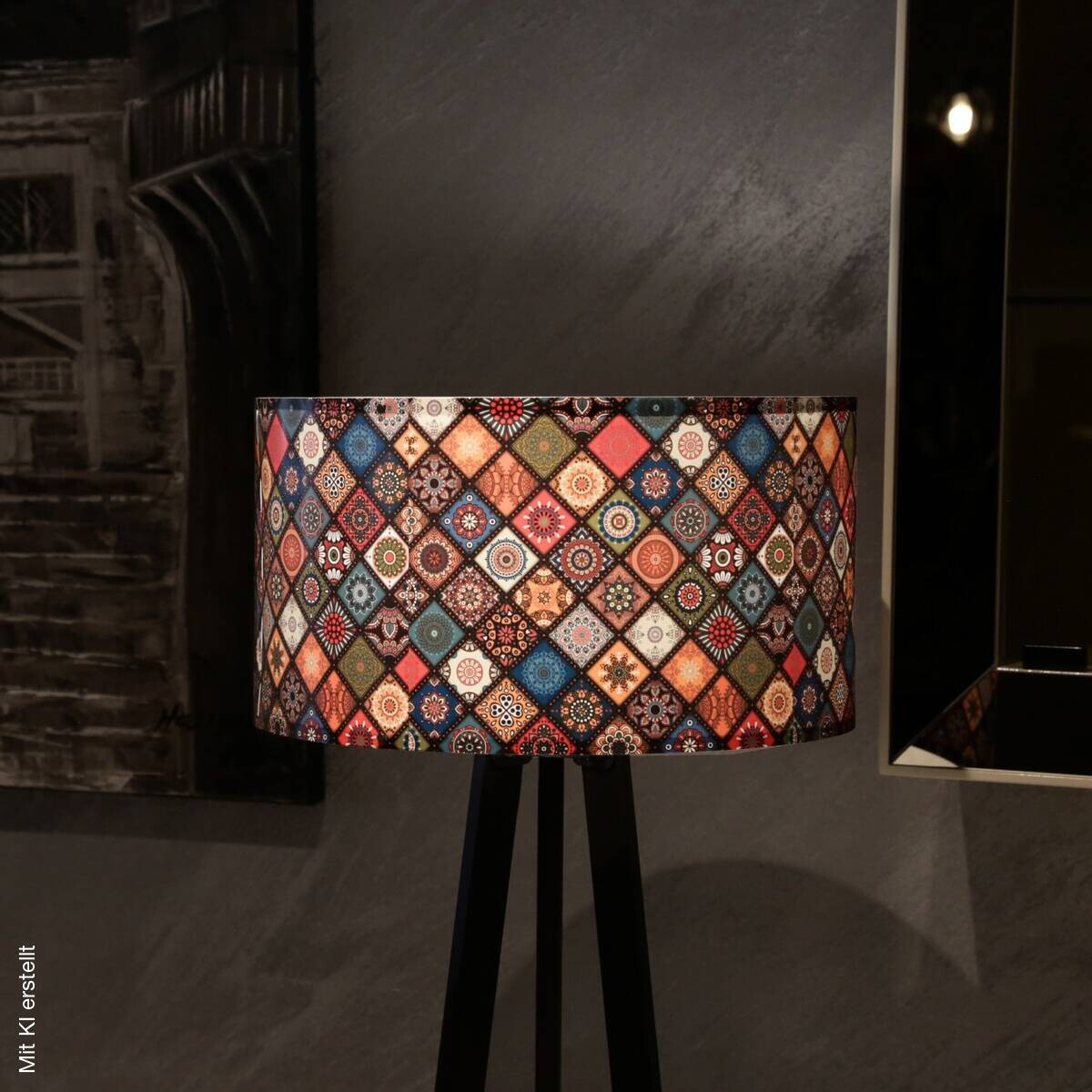 Opviq Stehlampe AYD-2581 beige PVC B/H/T/L/D: ca. 38x140x38x38x38 cm E27 1 Brennstellen