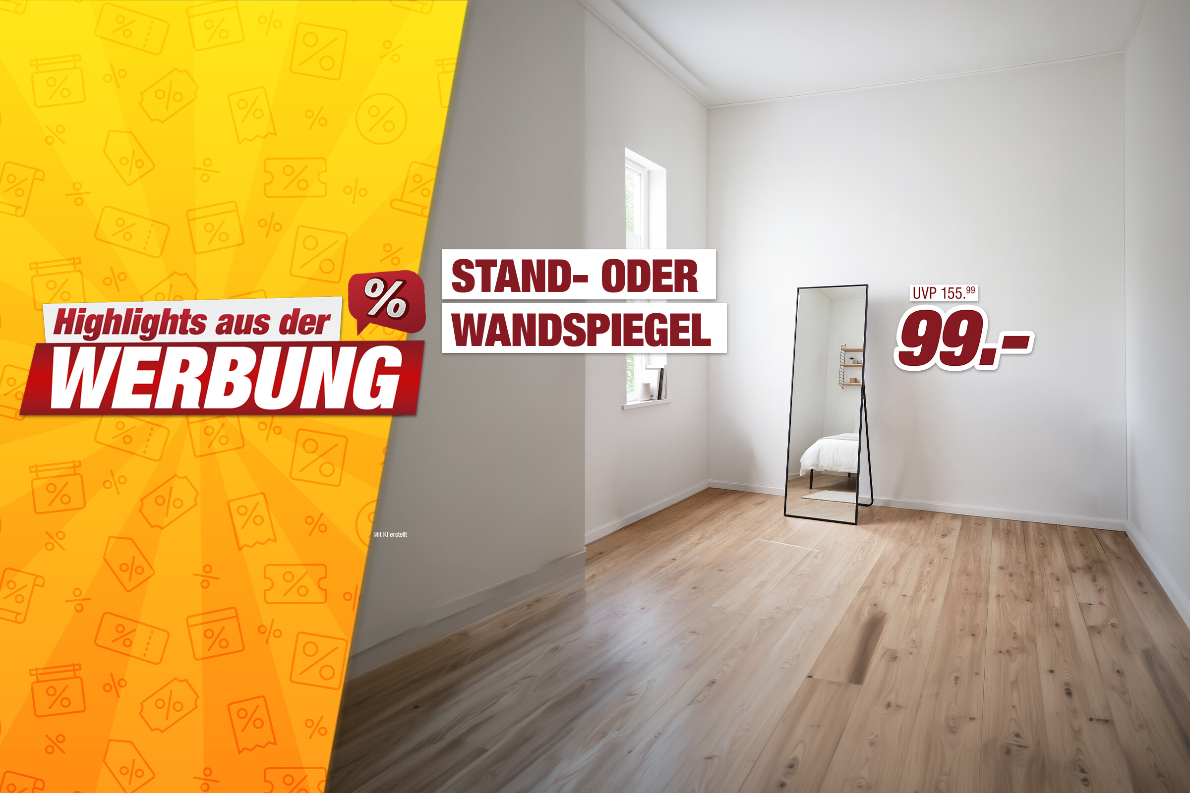 Unsere Werbe Highlights Stand- oder Wandspiegel