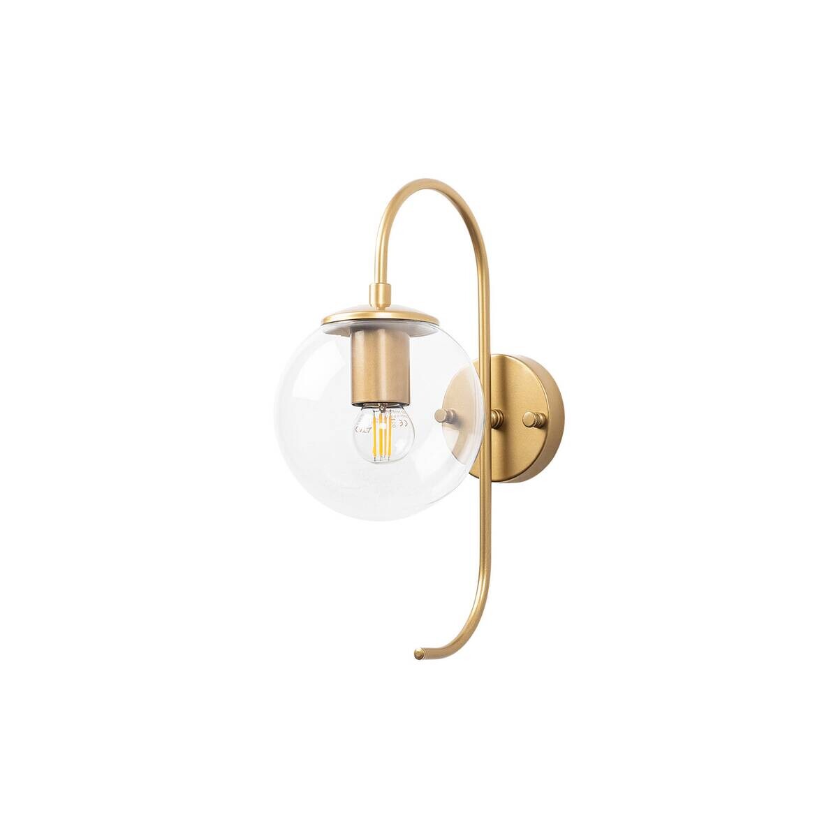 Opviq Wandleuchte Jewel gold Glas Metall B/H/T/L/D: ca. 27x36x27x15x15 cm E14 1 Brennstellen