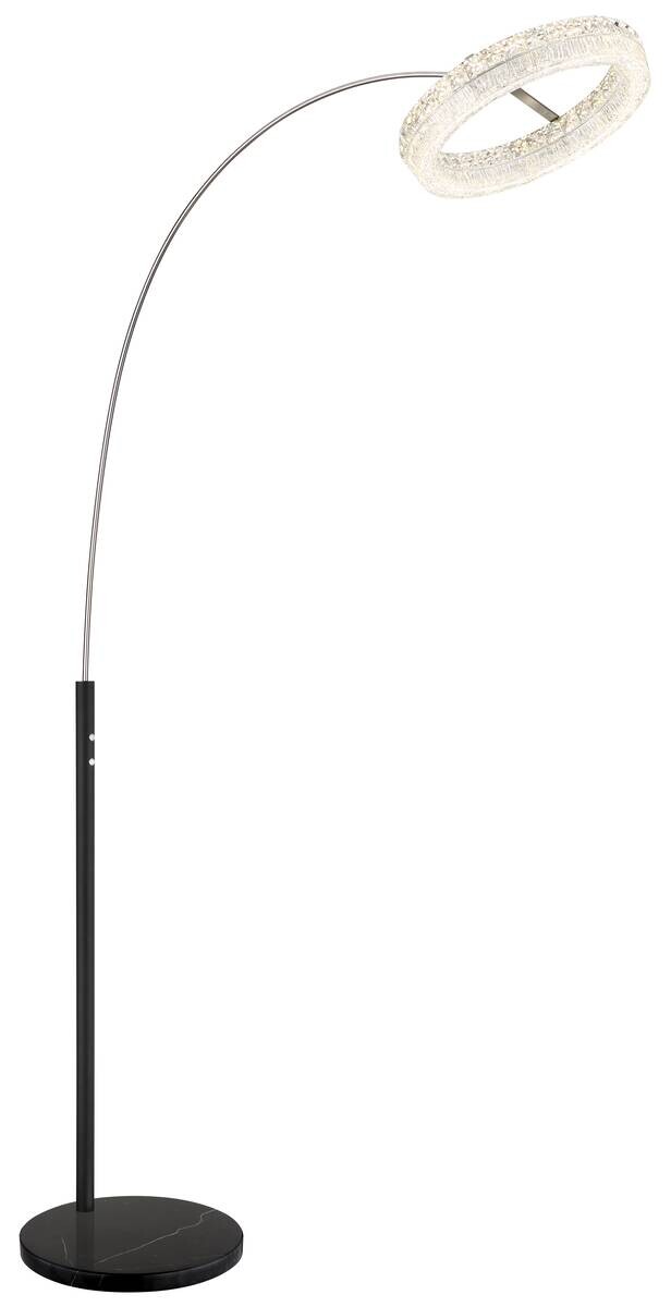 GLOBO Stehlampe klar schwarz Glas Metall Acryl B/H/L: ca. 40x190x92,5 cm 1 Brennstellen