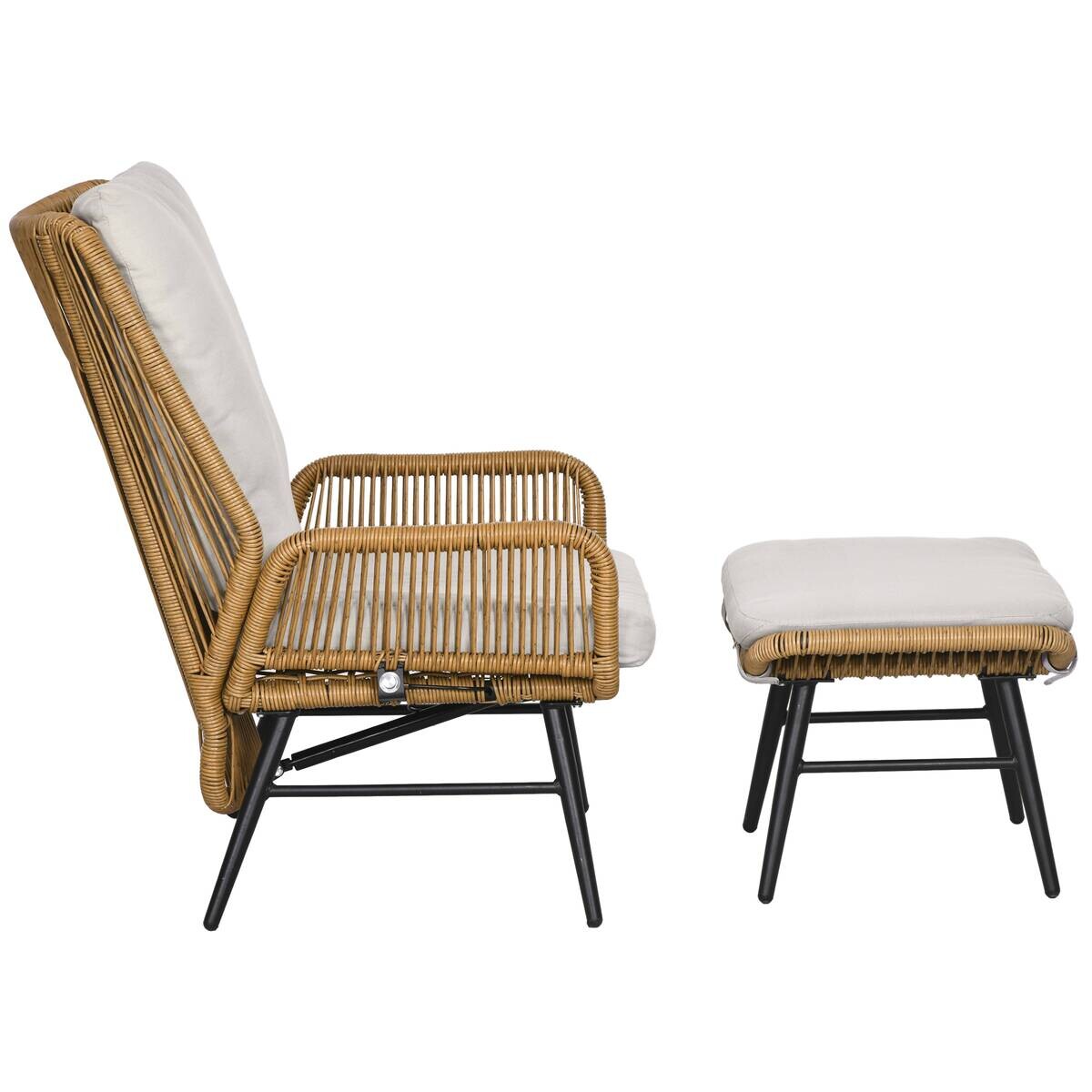 Outsunny Gartensessel natur Polyester B/H/L: ca. 83x94x67 cm