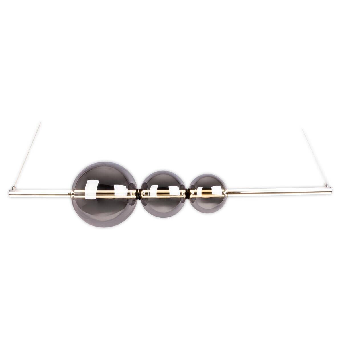 Näve Leuchten LED-Pendelleuchte Chrom Glas Metall B/H/T: ca. 125,3x150x25 cm