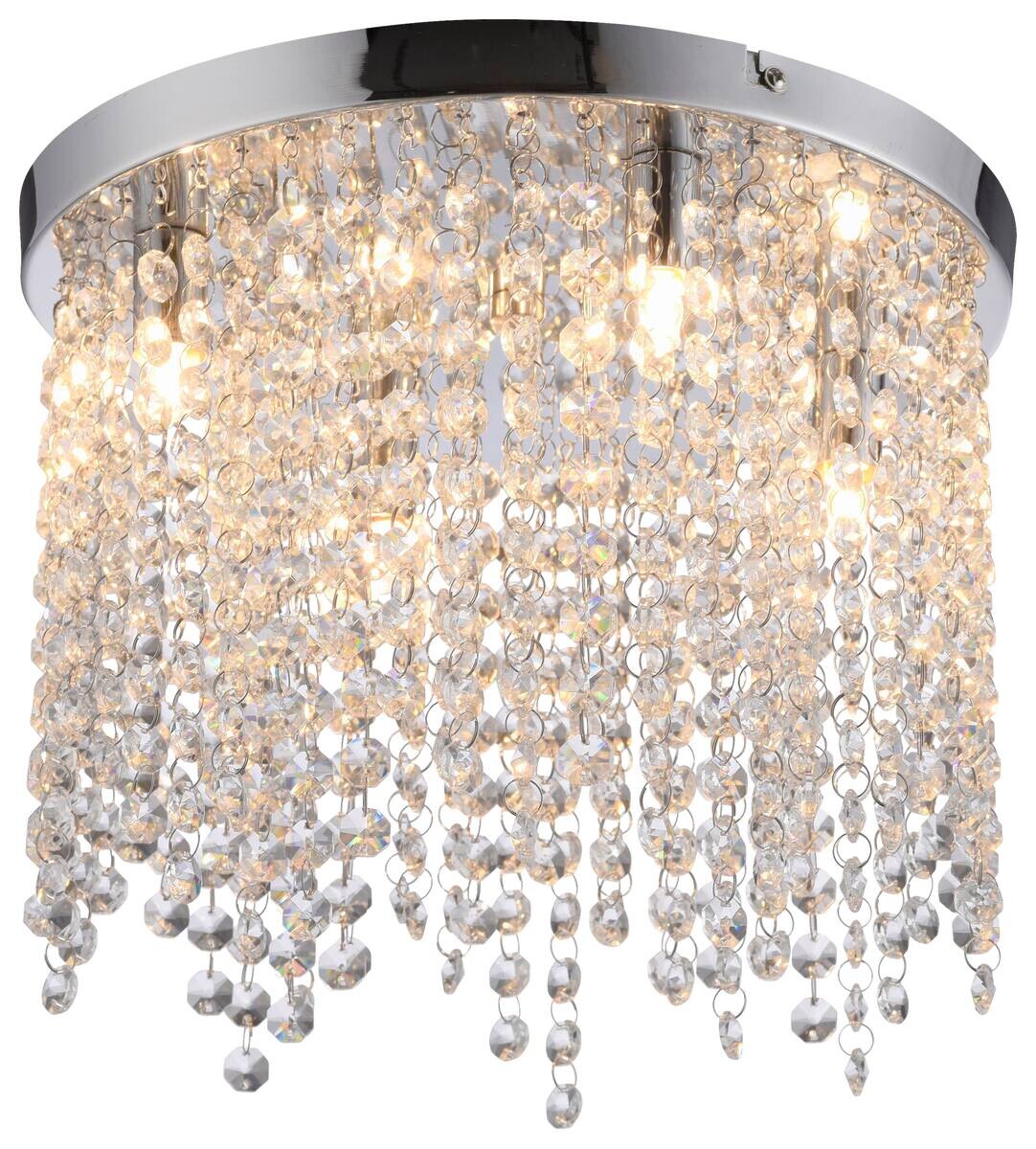 Just Light LED-Kronleuchter Kulunka Chrom B/H/L: ca. 30x22x30 cm 4 Brennstellen