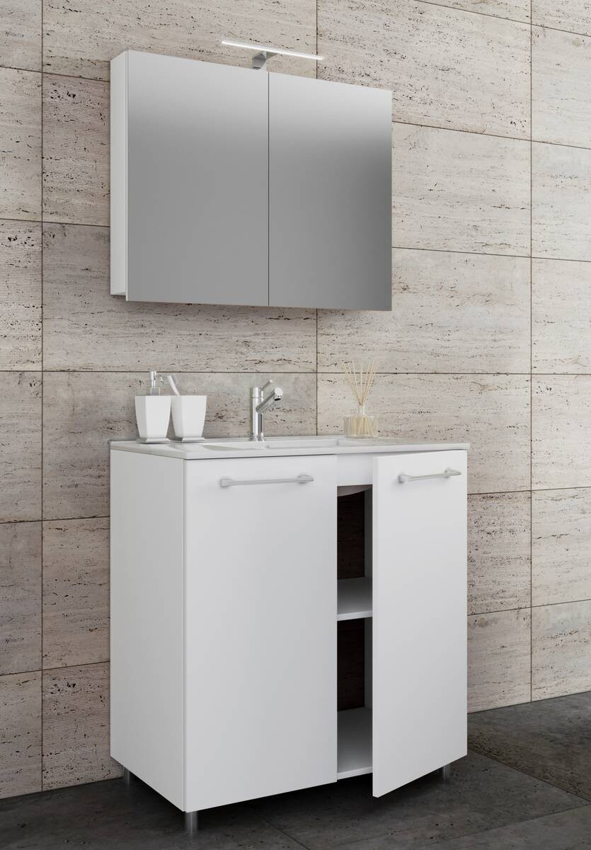Waschplatz 3tlg-Gilos weiß B/H/T: ca. 80x86x46 cm