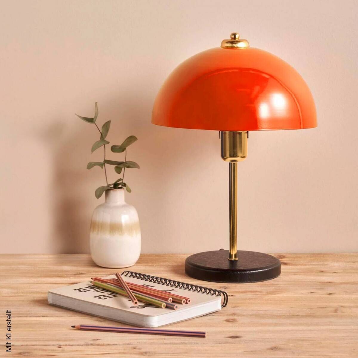 Opviq Tischleuchte orange Metall B/H/L: ca. 23x38x23 cm E27 1 Brennstellen