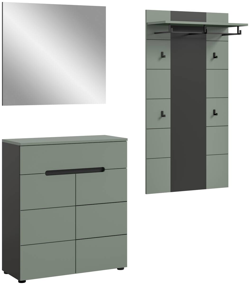 Garderobe Canu grün basaltgrau Nachbildung B/H/T: ca. 175x190x37 cm