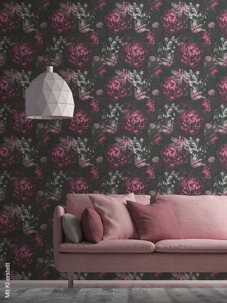 A.S.Creation Vliestapete Floral Floral lila B/H: ca. 0,53x10,05 cm