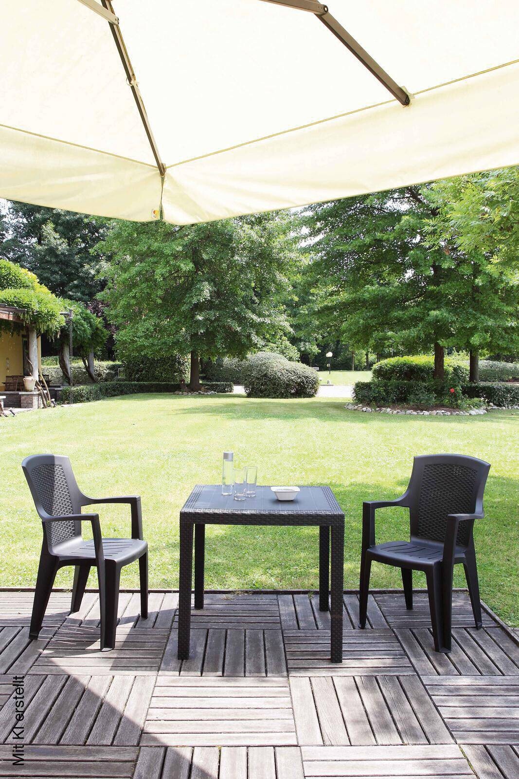 ProGarden Tisch King anthrazit Kunststoff B/H/L: ca. 79x72x79 cm