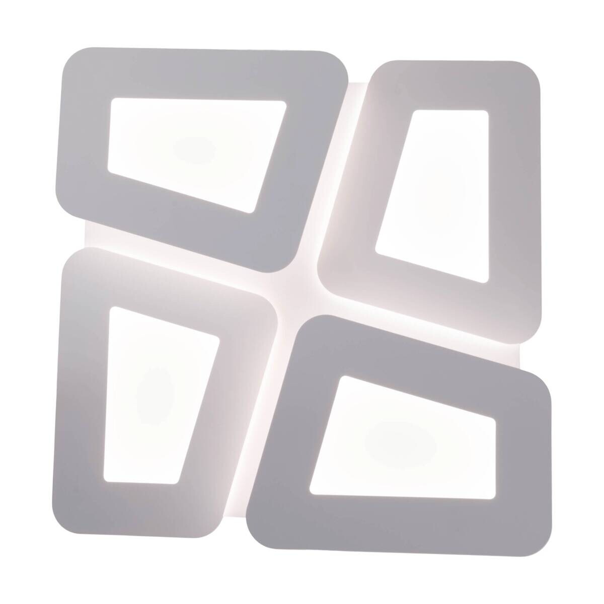 Näve Leuchten LED-Deckenleuchte weiß Metall Kunststoff B/H/T: ca. 48x8x48 cm