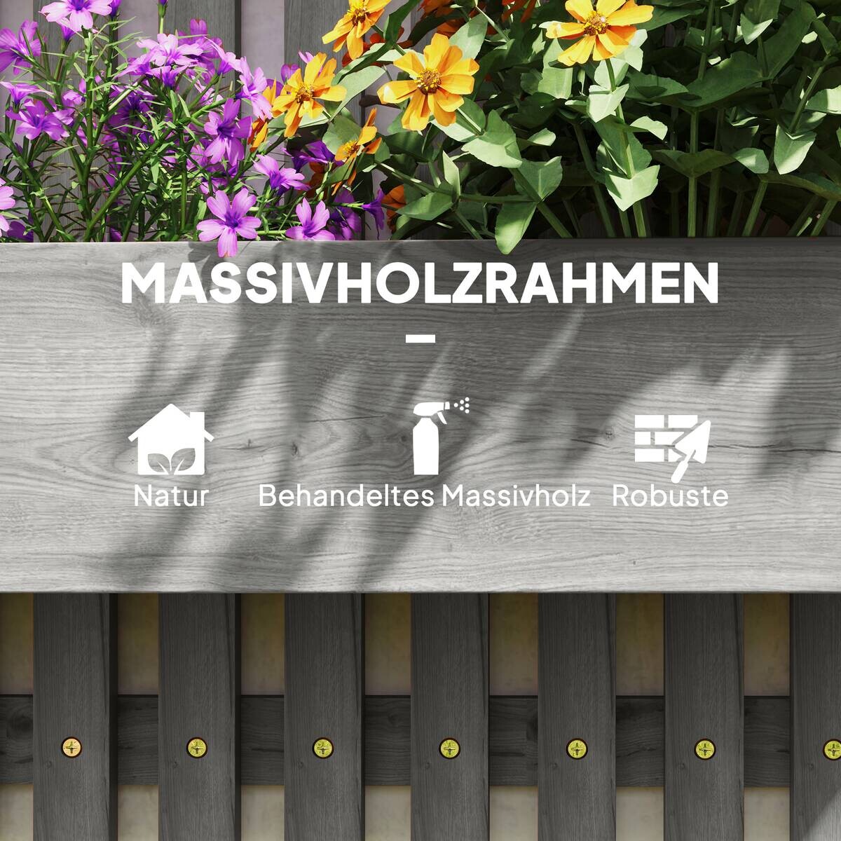Outsunny Hochbeet grau B/H/T/L: ca. 16x80x16x60 cm
