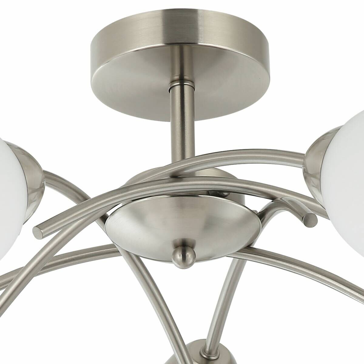 Lamkur Deckenleuchte Donna nickel Glas Metall H/L: ca. 26x45 cm E27 5 Brennstellen