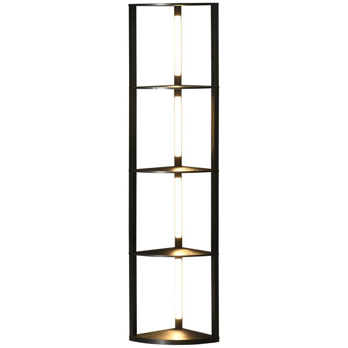 HOMCOM Stehleuchte schwarz MDF B/H/L: ca. 29,5x163,5x41 cm