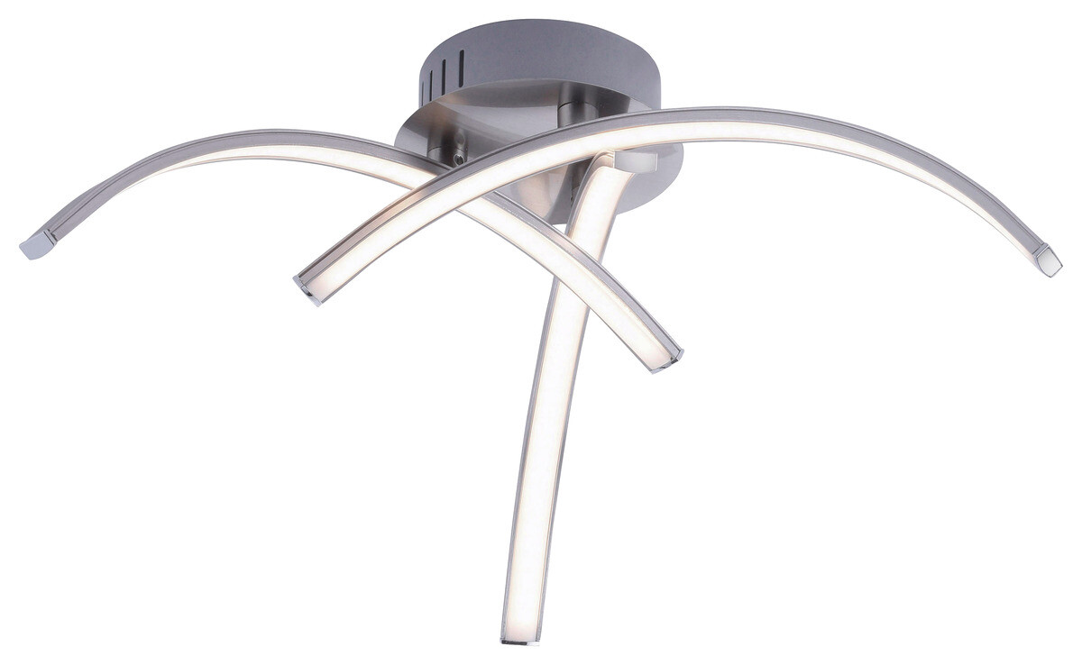 Just Light Deckenleuchte 15341-55 stahlfarbig Alu Eisen Kunststoff H/D: ca. 14x40 cm