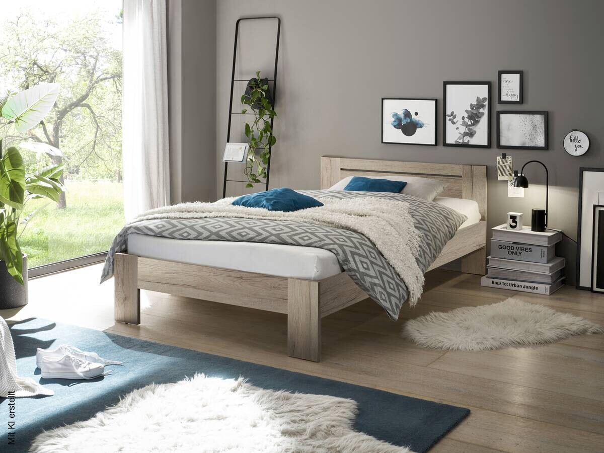 Futonbett Cannes Eiche San-Remo Nachbildung Liegefläche B/L: ca. 120x200 cm