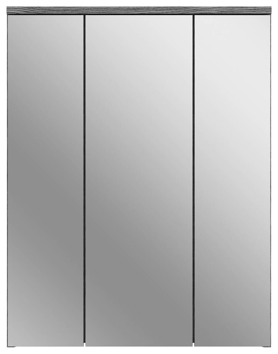 Badezimmer-Set BLAKE Rauchsilber Nachbildung weiß Hochglanz B/H/T: ca. 114x191x34 cm