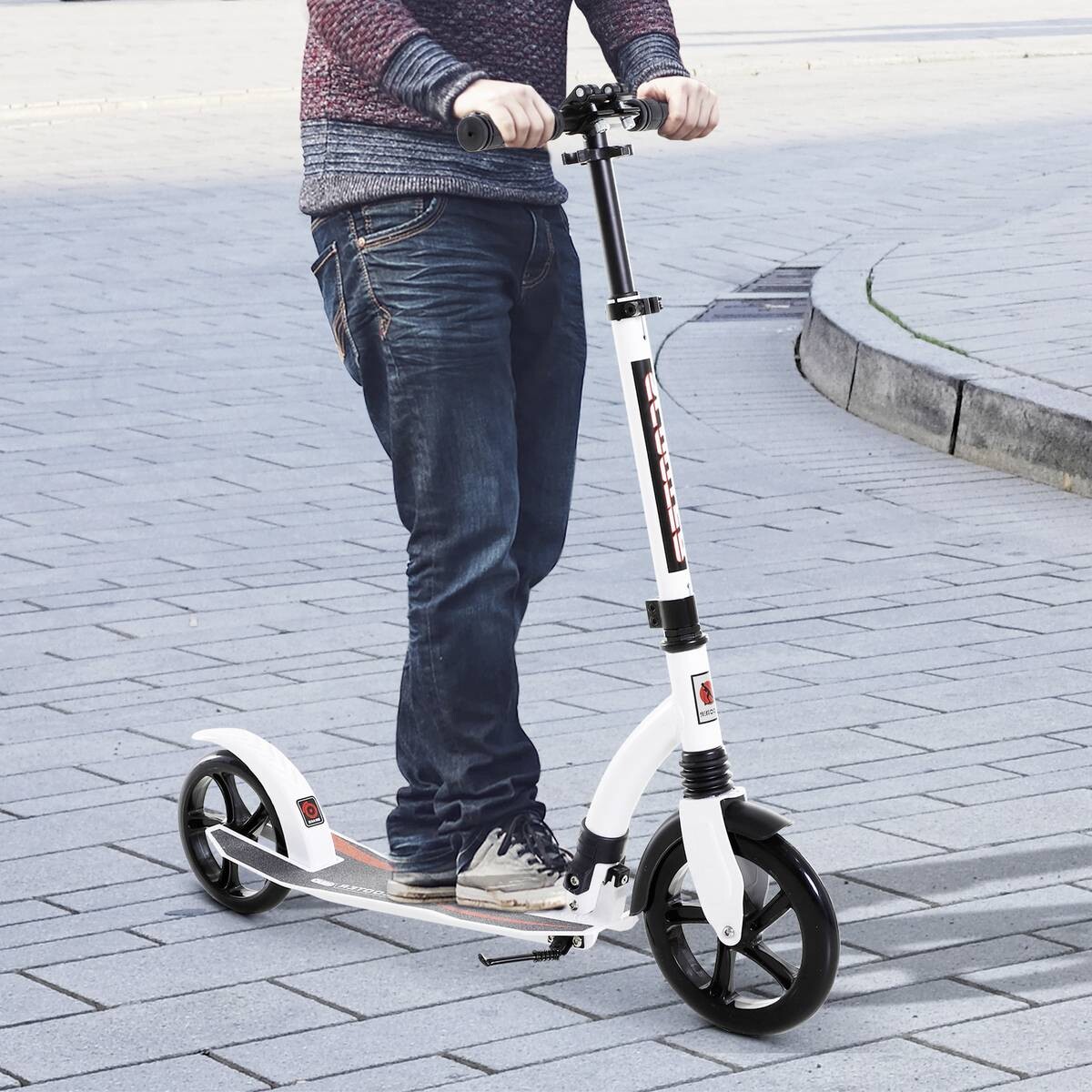 HOMCOM Tretroller weiß B/H/L: ca. 37,5x101,5x92,5 cm