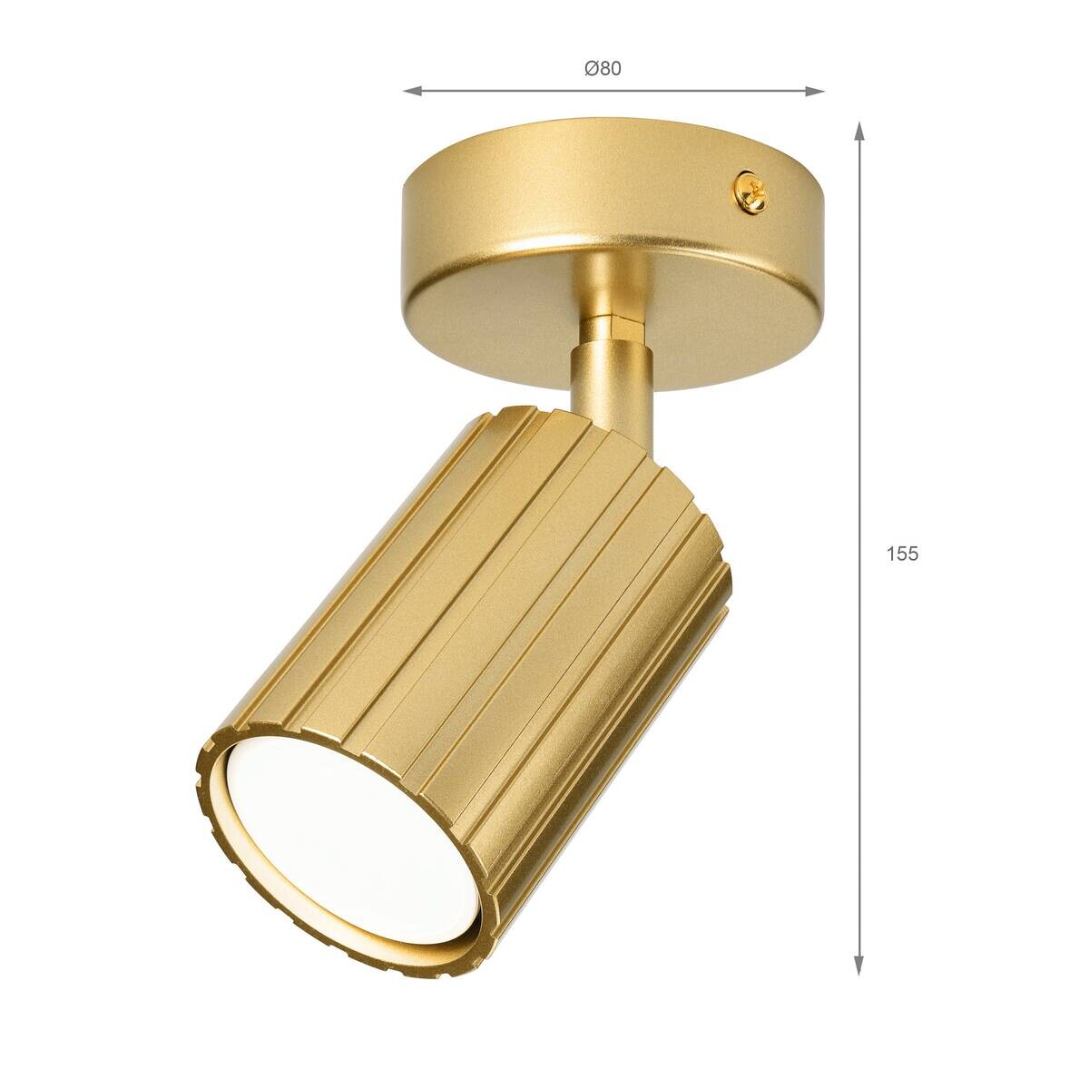 Lamkur Wandleuchte Prisma gold Stahl B/H/L: ca. 8x16x8 cm GU10 1 Brennstellen