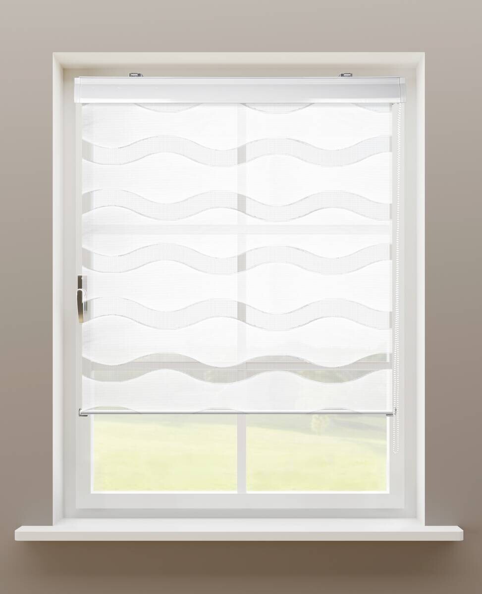 Doppelrollo mit Blende Welle weiß B/L: ca. 60x160 cm