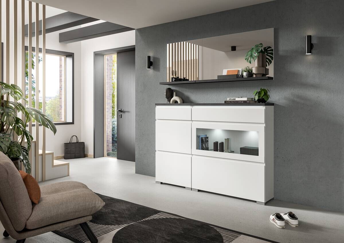 Schuhschrank Shoelove weiß grau B/H/T: ca. 95x109x27 cm