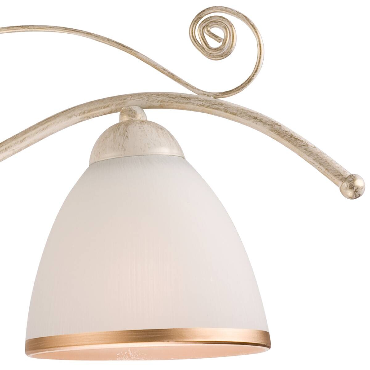 Lamkur Pendelleuchte RETRO II 19192 weiß Glas Stahl H/L: ca. 73x41 cm E27 3 Brennstellen
