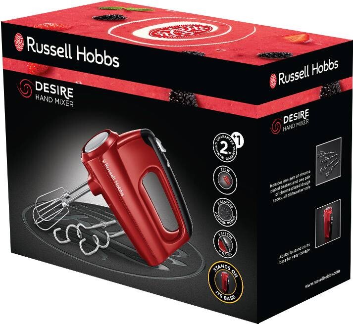 Russell Hobbs Handmixer 24670-56 rot schwarz Kunststoff B/H/L: ca. 8,5x15,9x19,6 cm