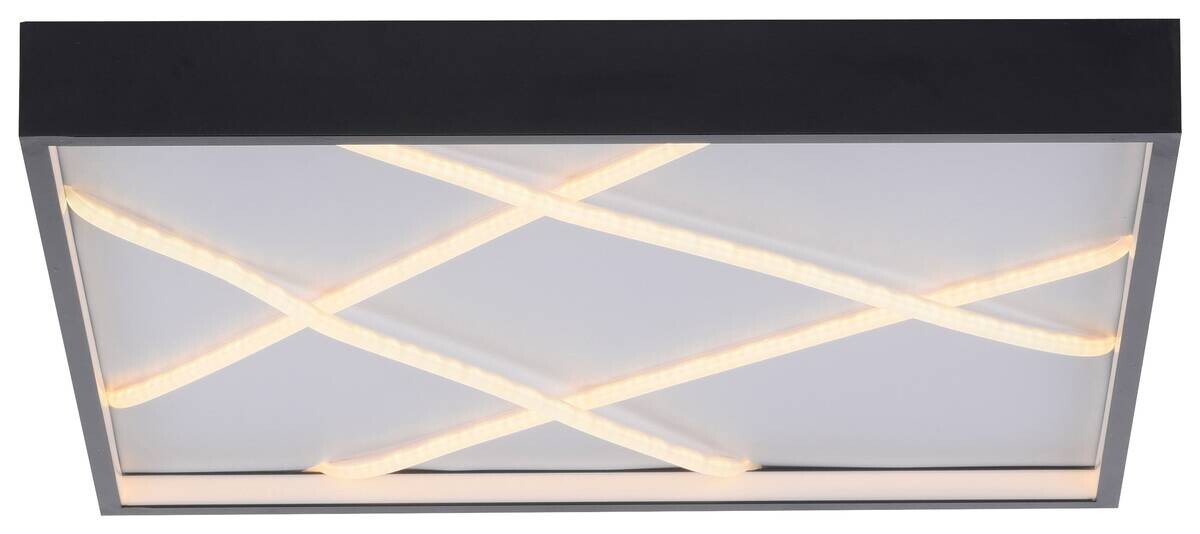 Just Light LED-Deckenleuchte Mikado schwarz B/H/L: ca. 50x5,3x50 cm