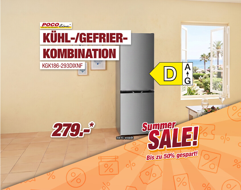 Unsere Werbe Highlights - Kühl-/Gefrierkombination KGK186-293DIXNF und KGK186-293DSNF