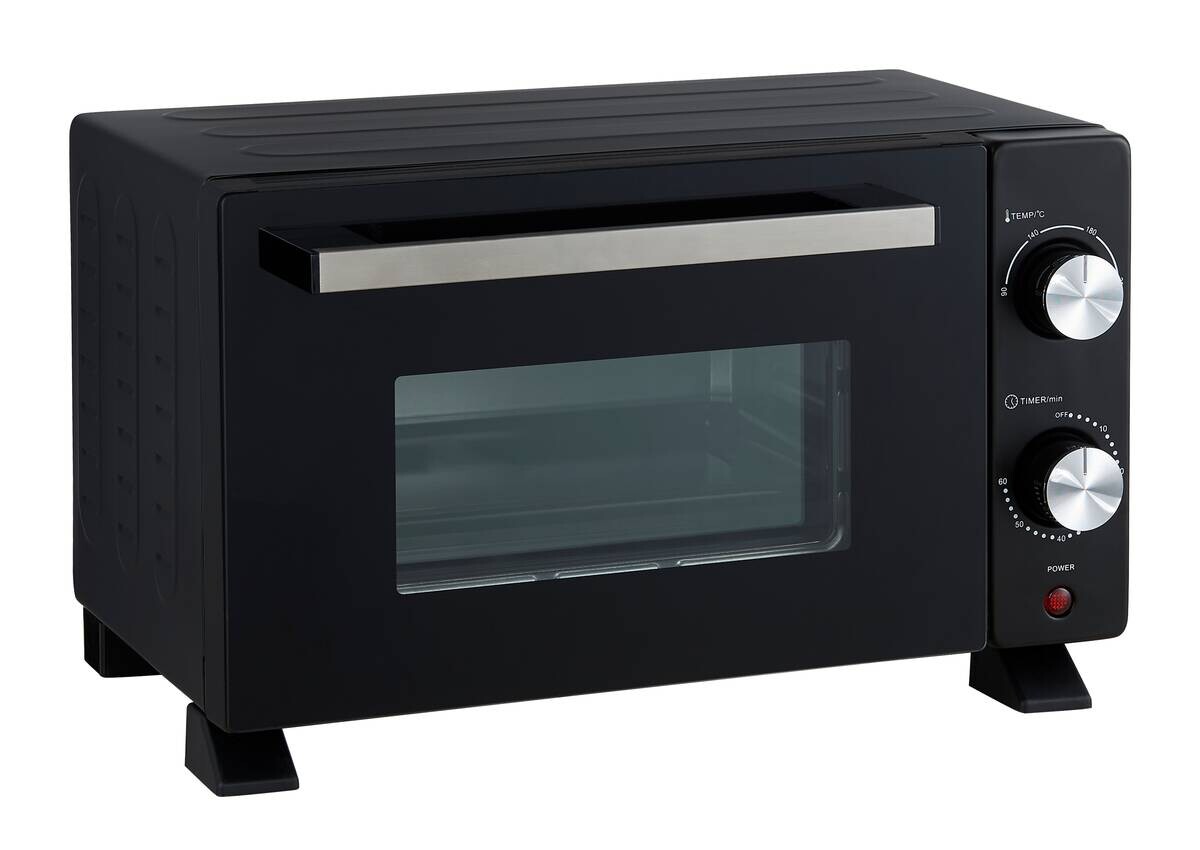 POCOline Mini-Backofen schwarz Metall B/H/L: ca. 29,6x23,1x39,1 cm ca. 9 l