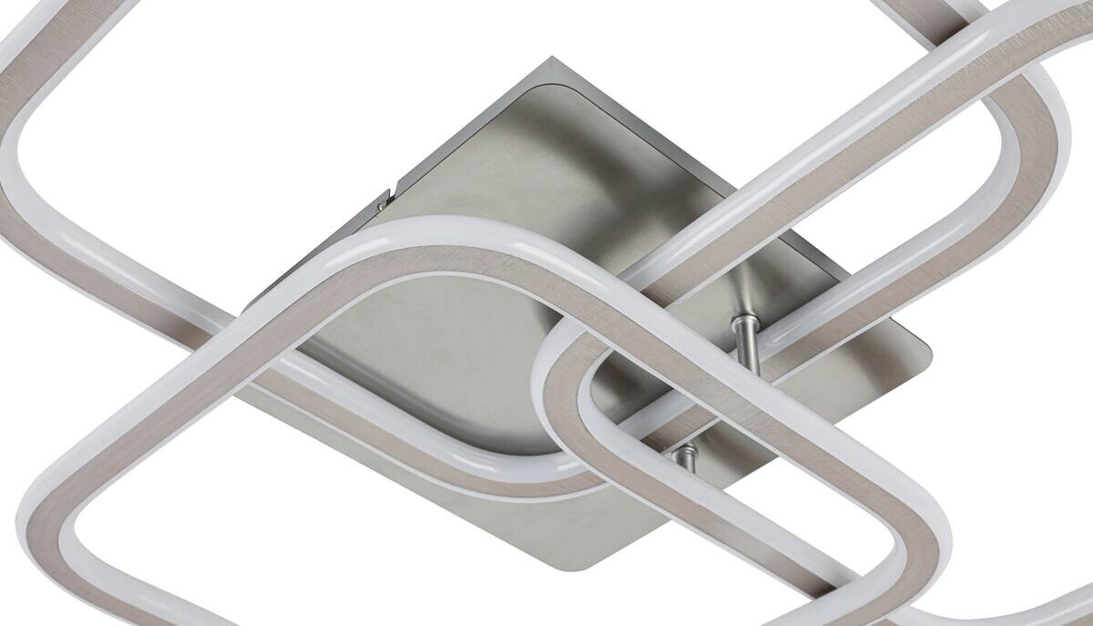Nolo LED-Deckenleuchte Thrice nickel Satiniert Alu B/H/L: ca. 54x10x58 cm