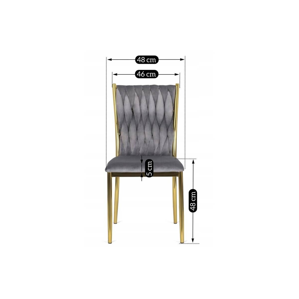 Stuhl DAN grau Velourstoff B/H/T: ca. 48x94x58 cm