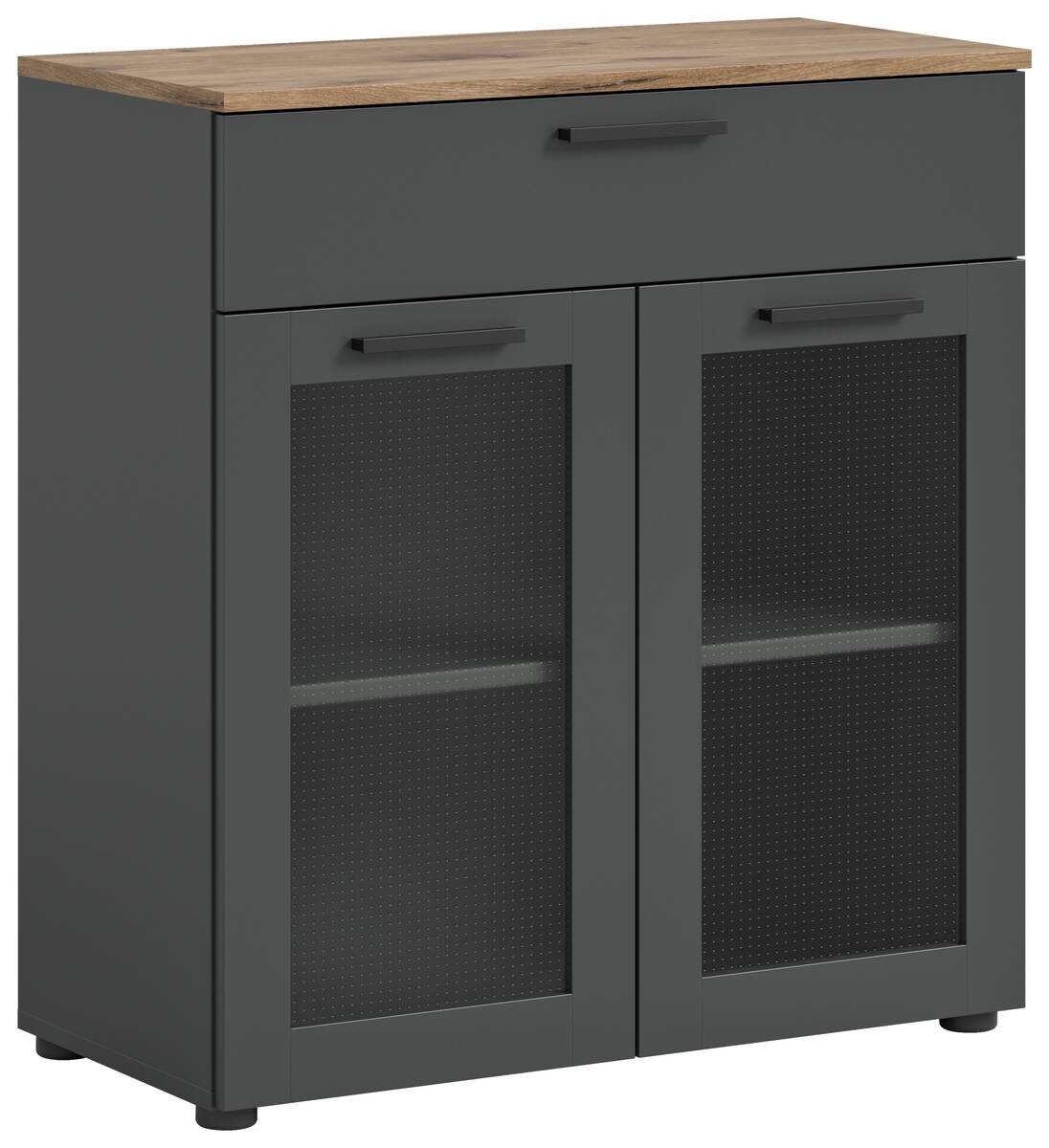 Kommode Niklas anthrazit Eiche Nox Oak Nachbildung B/H/T: ca. 78x84x35 cm