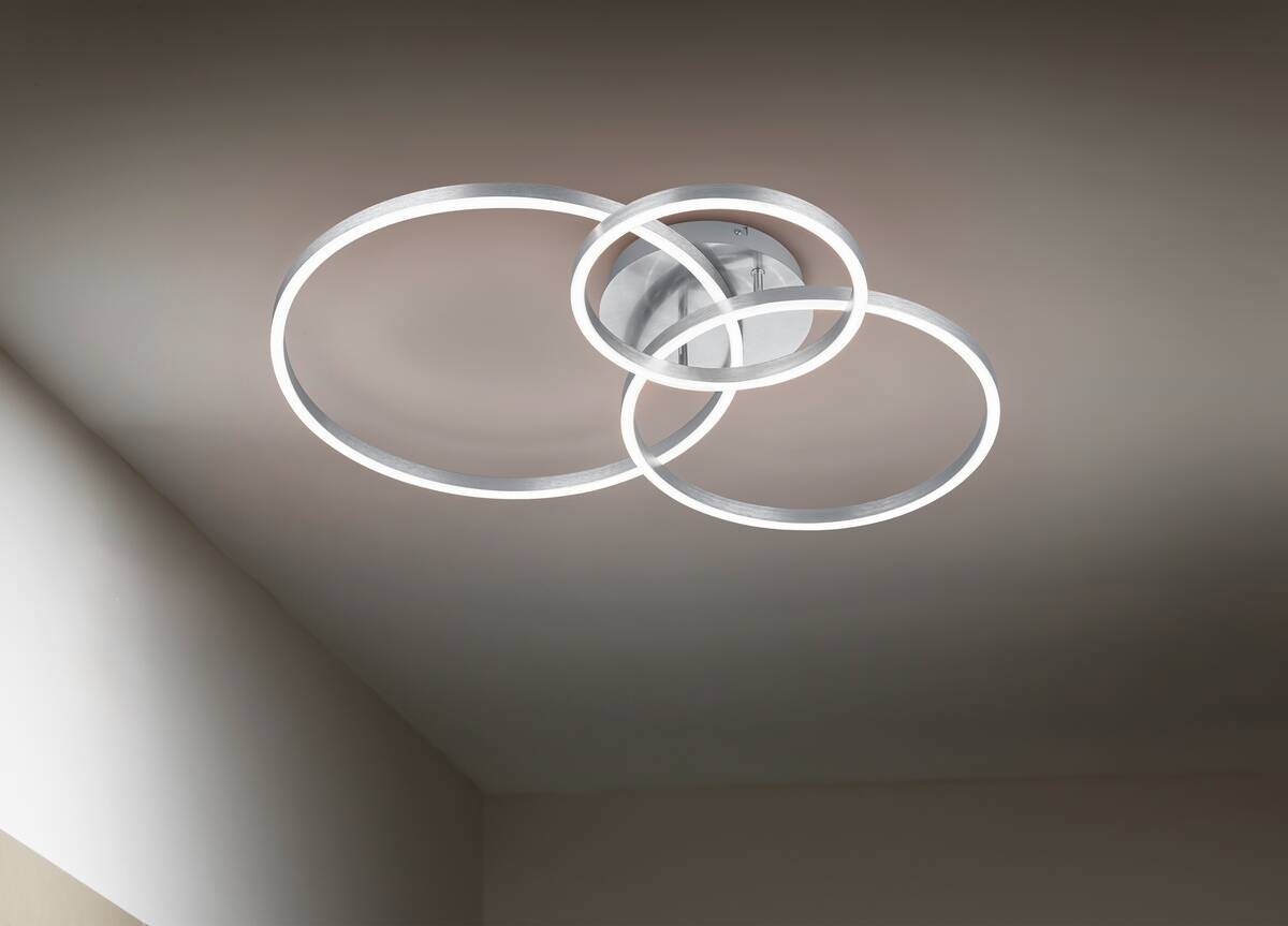 GLOBO LED-Deckenleuchte Winona nickel Metall B/H/T: ca. 78x11,5x60 cm