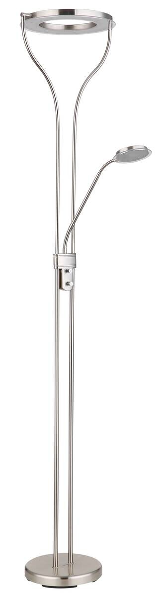 GLOBO Stehlampe Chrom Metall Kunststoff B/H/T: ca. 35x194x30 cm 2 Brennstellen