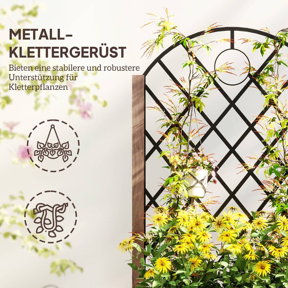 Outsunny Hochbeet 2er Set braun Holz B/H/L: ca. 25x97x52 cm