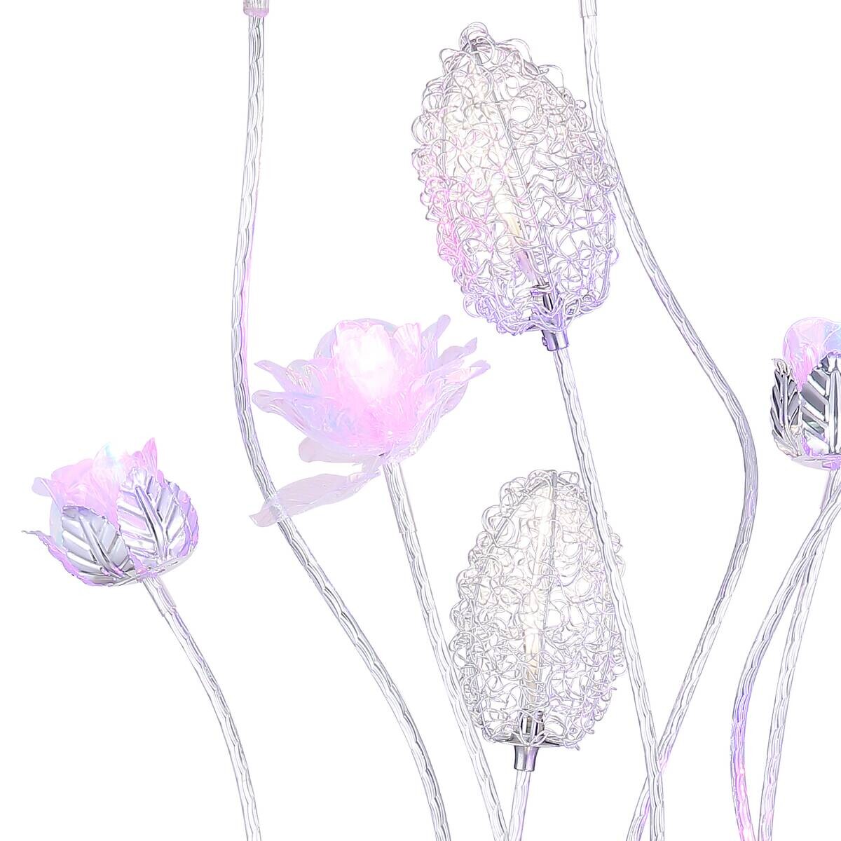 GLOBO LED-Tischleuchte FLORIELLE silber Aluminium Kunststoff H/D: ca. 88x29 cm 1 Brennstellen
