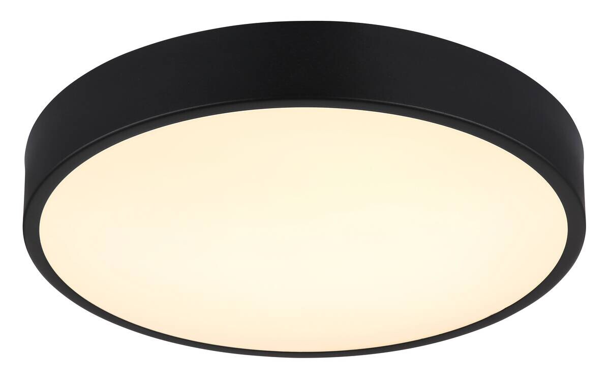 GLOBO LED-Deckenleuchte Opal mattschwarz Kunststoff Metall H/D: ca. 7x33,2 cm 1 Brennstellen