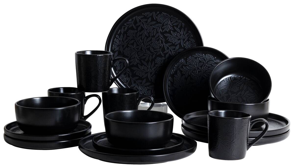 POCOline Kombiservice schwarz Porzellan 16 tlg.