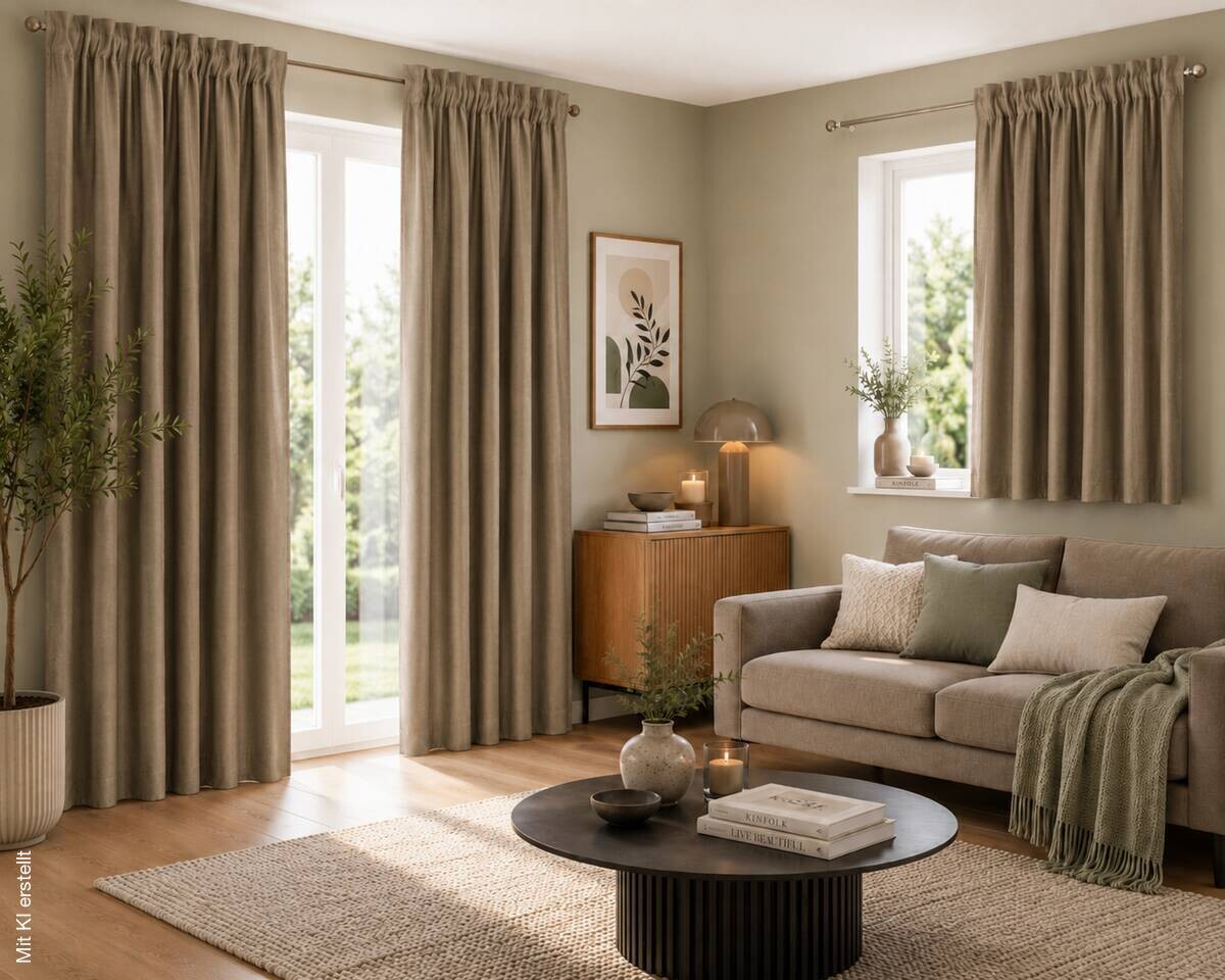Thermovorhang Eskamio beige B/L: ca. 135x175 cm