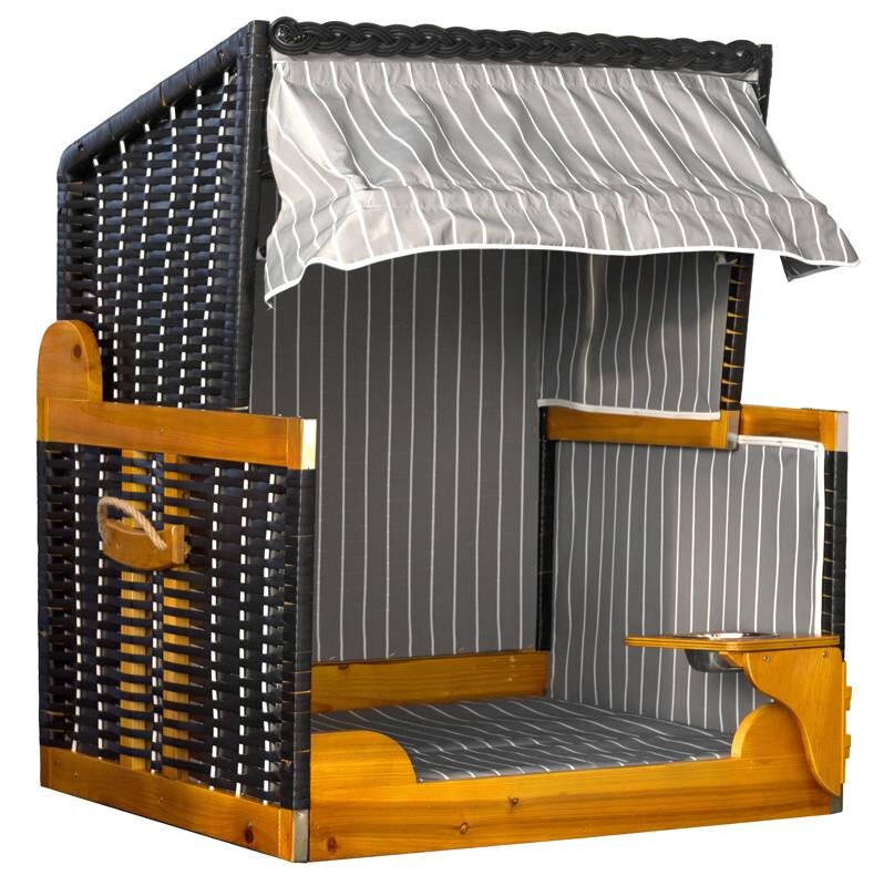 Hundestrandkorb braun Holz B/H/T: ca. 75x95x65 cm