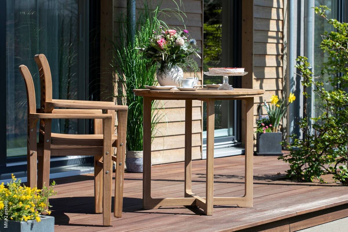 deVries Stapelsessel teak Teakholz B/H/L: ca. 52x92x63 cm
