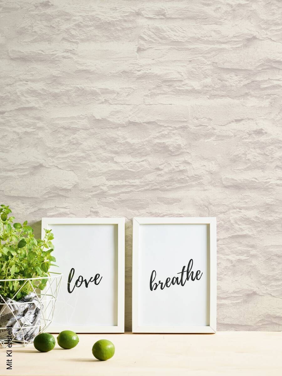 Livingwalls Vliestapete Best of Vlies Steine creme B/L: ca. 53x1005 cm