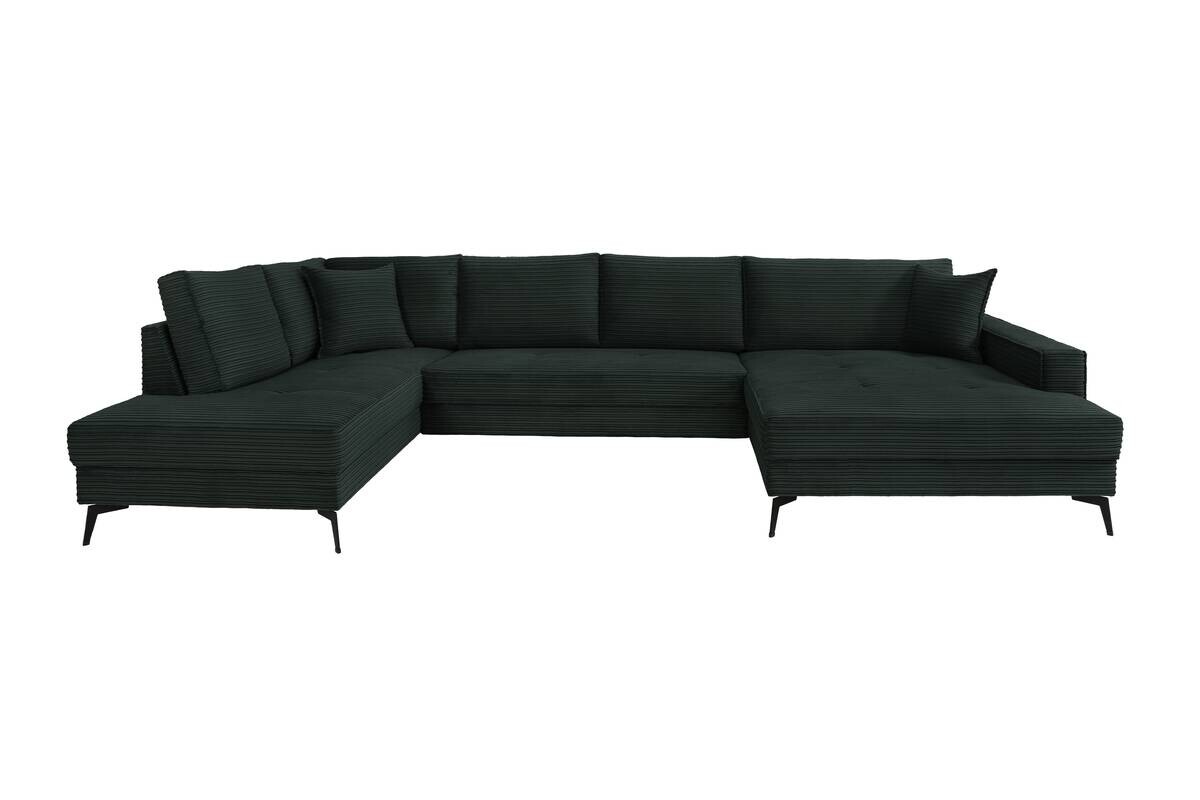 Wohnlandschaft Zero dunkelgrün Microfaser B/H/T: ca. 362x86x195 cm