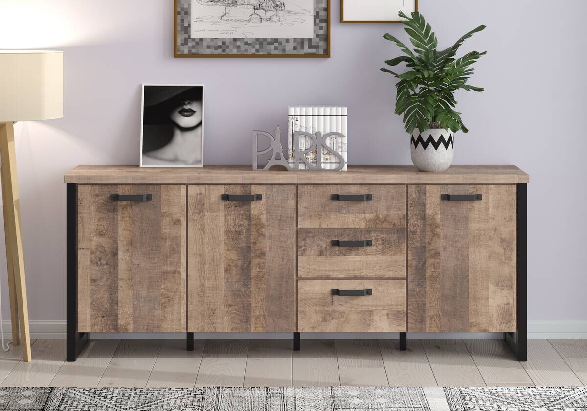 Sideboard Emile Eiche Tabak Nachbildung B/H/T: ca. 214x86x45 cm