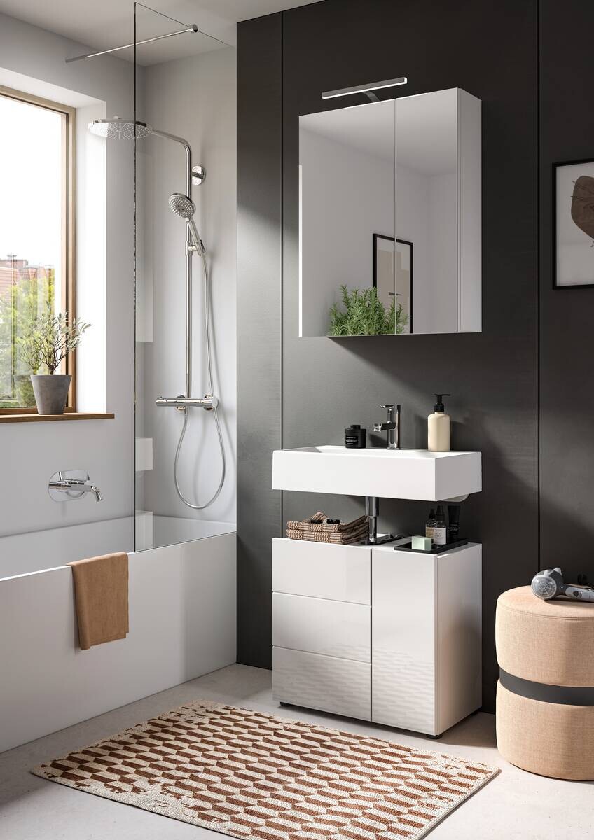 Spiegelschrank VIRA weiß B/H/T: ca. 60x77x18 cm