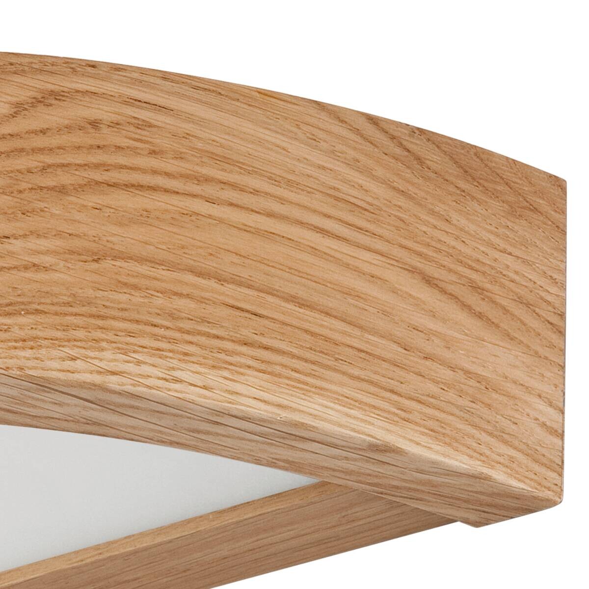 Lamkur Deckenleuchte EVELINE WALL Eiche Glas Holz H/L: ca. 8x40,5 cm E27 1 Brennstellen